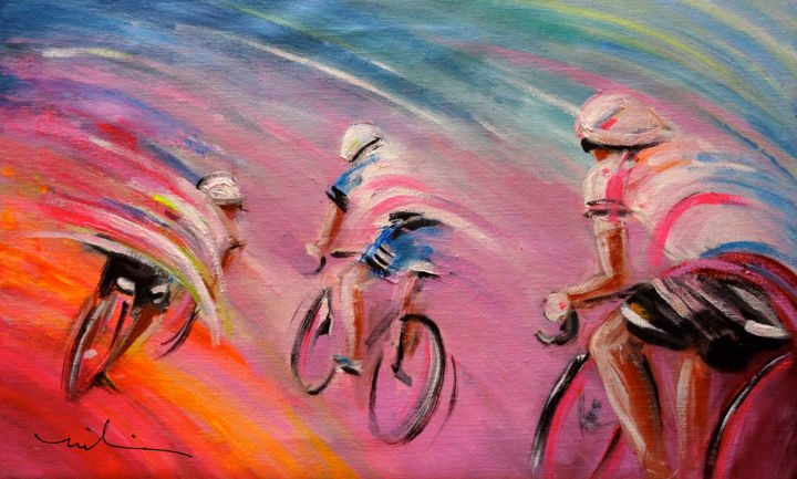 Pittura intitolato "Le Tour de France 1…" da Miki De Goodaboom, Opera d'arte originale, Olio