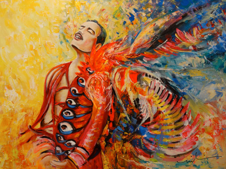Painting titled "Freddie Mercury 02" by Miki De Goodaboom, Original Artwork, Acrylic