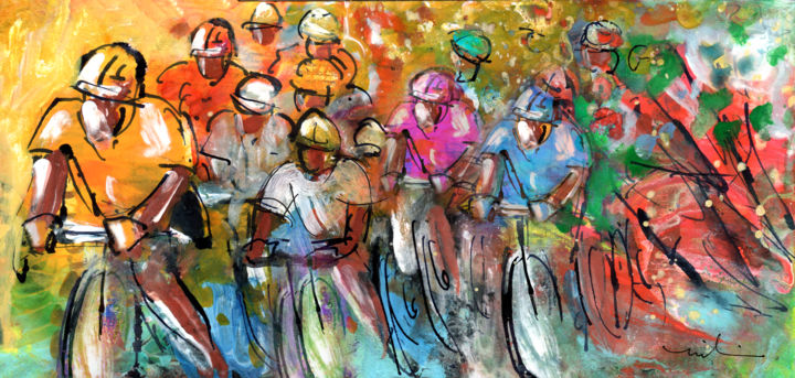 Peinture intitulée "Le Tour De France M…" par Miki De Goodaboom, Œuvre d'art originale, Acrylique