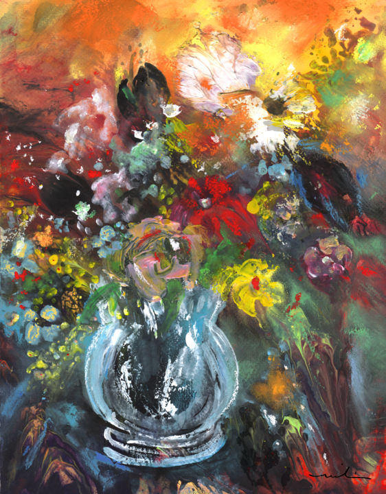 "Wild Flowers In A G…" başlıklı Tablo Miki De Goodaboom tarafından, Orijinal sanat, Akrilik