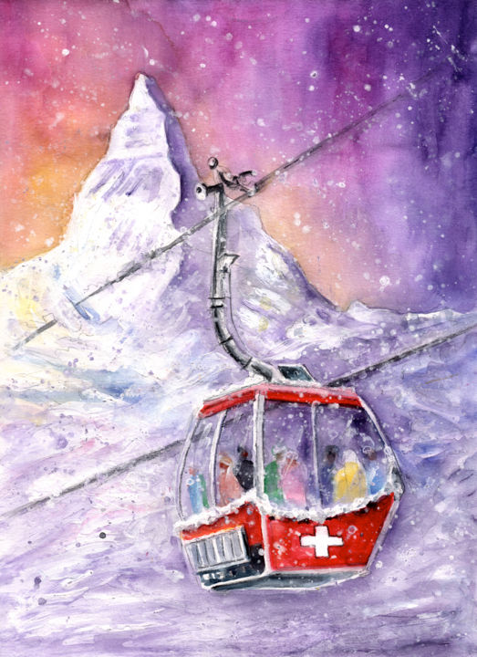 제목이 "Matterhorn Authentic"인 미술작품 Miki De Goodaboom로, 원작, 수채화