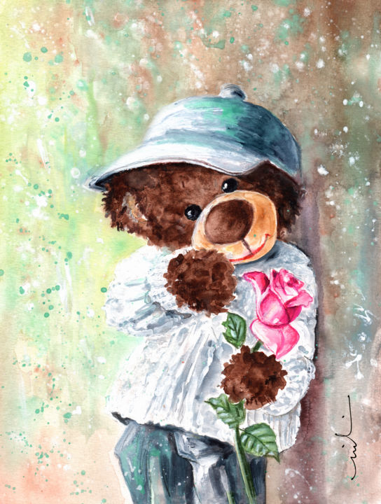 Painting titled "My Little prince An…" by Miki De Goodaboom, Original Artwork, Watercolor