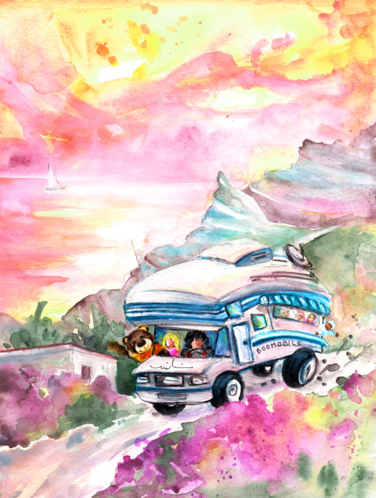 Malerei mit dem Titel "Trip To The Cabo De…" von Miki De Goodaboom, Original-Kunstwerk, Aquarell