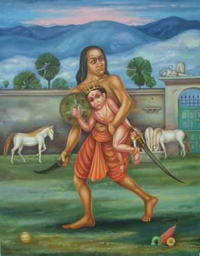 Painting titled "MAN STEALING THE CH…" by Gopikrishna, Original Artwork