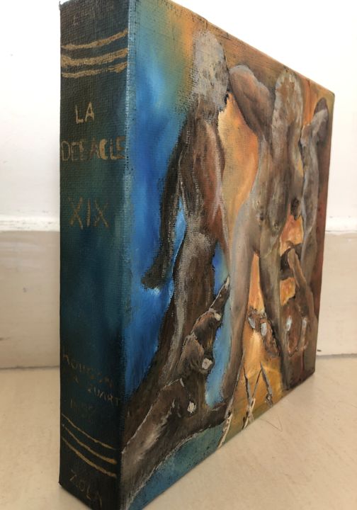 Peinture intitulée "La débâcle XIX" par Gora Saint Clair, Œuvre d'art originale, Huile Monté sur Châssis