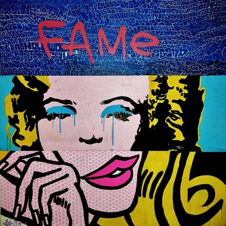 Painting titled "F A M E" by Goran Bulatovic, Original Artwork, Spray paint