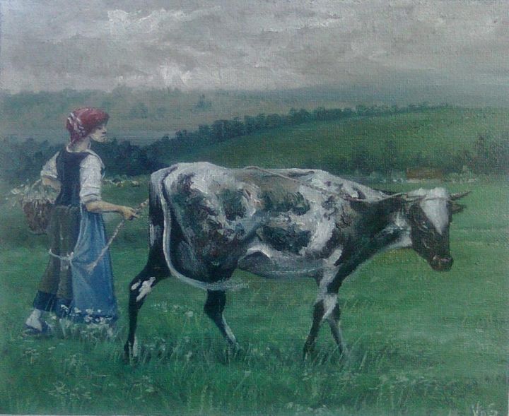 Painting titled "Bergeronnette" by Goran Vojinovic (VoG), Original Artwork