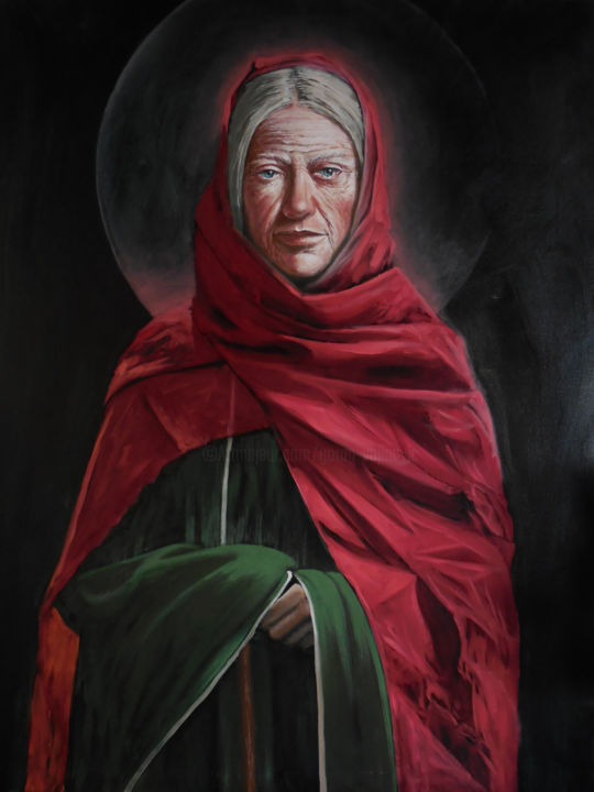 Peinture intitulée "Saint Xenia de Sain…" par Goran Vojinovic (VoG), Œuvre d'art originale, Huile