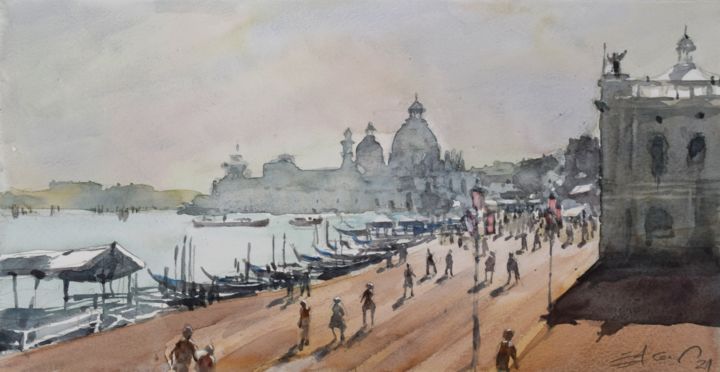 Painting titled "Venice impression 4" by Goran Žigolić (watercolors), Original Artwork, Watercolor