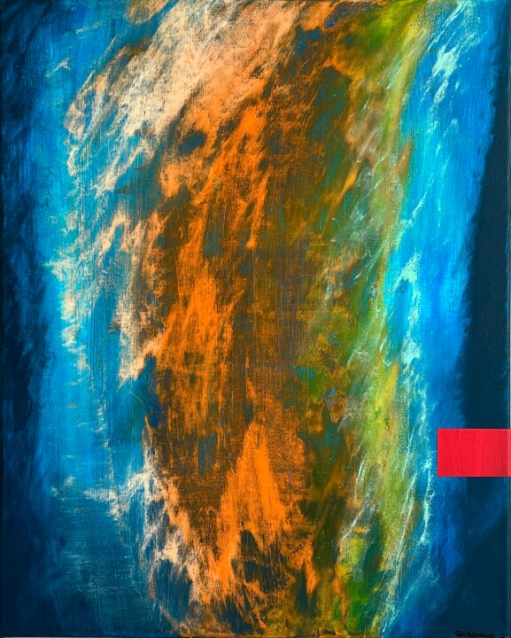Peinture intitulée "Flame of Creation" par Gordeco®, Œuvre d'art originale, Acrylique