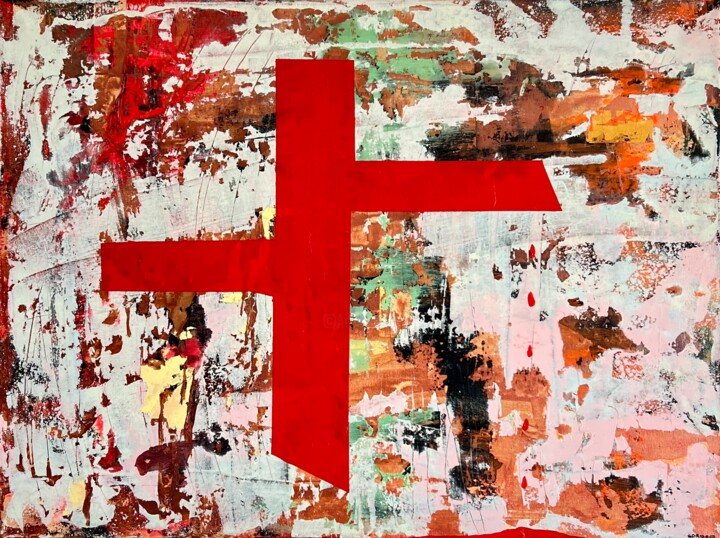 「Weeping Cross」というタイトルの絵画 Gordeco®によって, オリジナルのアートワーク, アクリル