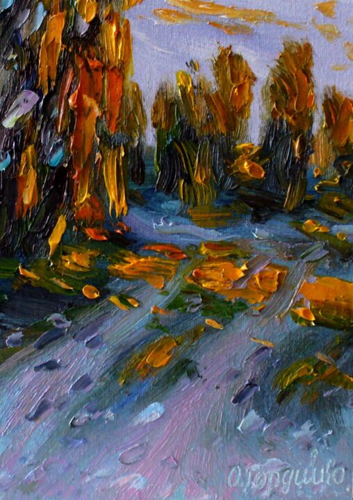 Painting titled "Rayon d'automne" by Oksana Gordijko, Original Artwork, Oil