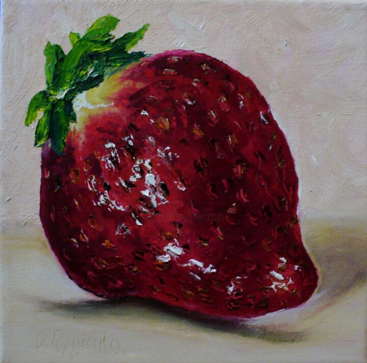 Painting titled "Strawberry" by Oksana Gordijko, Original Artwork, Oil