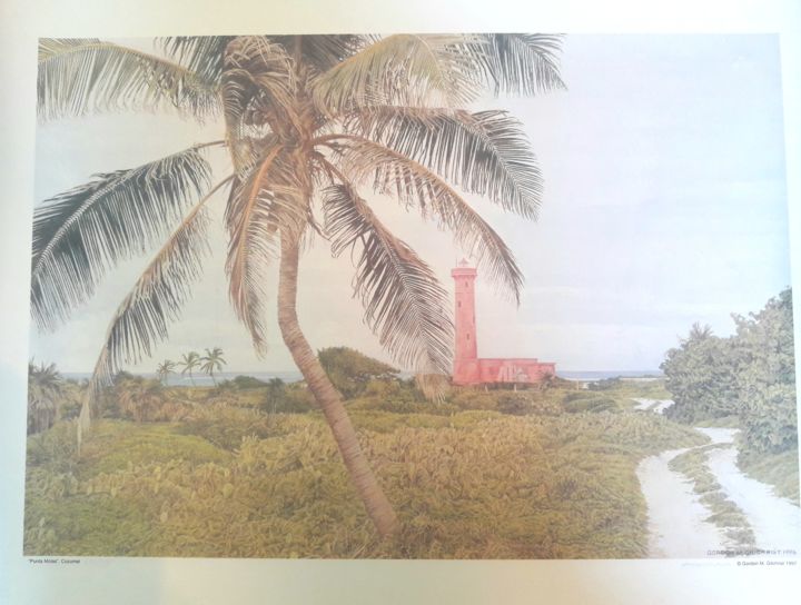 Картина под названием "Punta molas cozumel." - Gordon M Gilchrist, Подлинное произведение искусства, Акварель