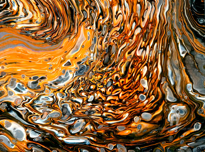 Malerei mit dem Titel "lava fantastic" von Gor Don(Gnie), Original-Kunstwerk, Acryl Auf Keilrahmen aus Holz montiert