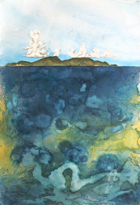 Peinture intitulée "Deep Waters" par Gordonartist1, Œuvre d'art originale, Acrylique