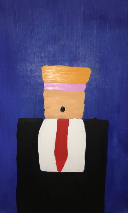 Painting titled "Mr. President?" by Gor A, Original Art, Oil
