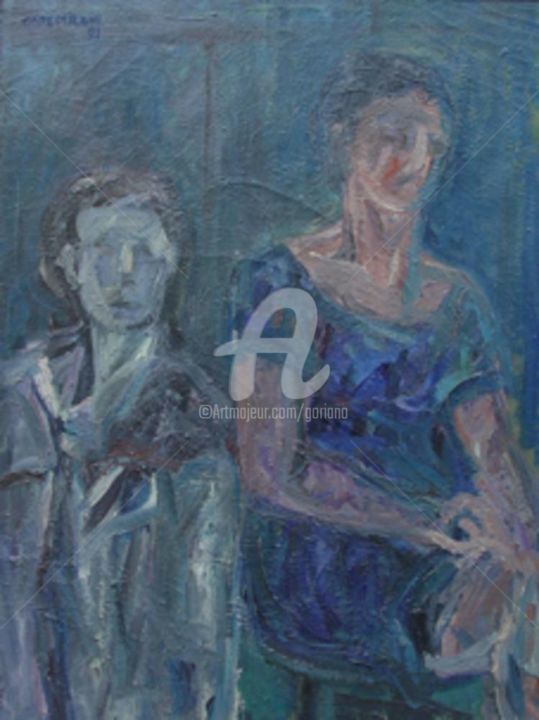 Pittura intitolato "interno con donne" da Bruno, Opera d'arte originale, Olio