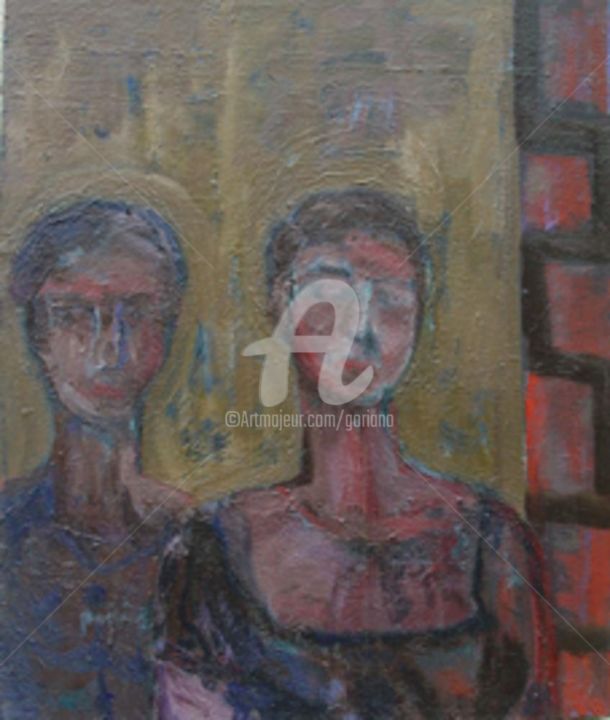 Painting titled "due amici" by Bruno, Original Artwork, Oil