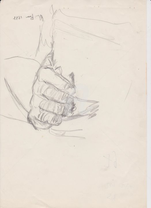 Drawing titled "79studio-di-mano21x…" by Bruno, Original Artwork, Pencil