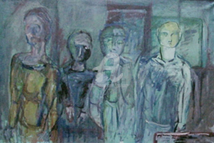 Painting titled "metropolitana" by Bruno, Original Artwork, Oil