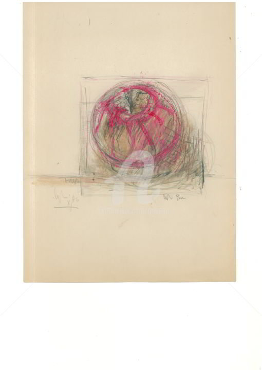 Disegno intitolato "mela" da Bruno, Opera d'arte originale, Altro