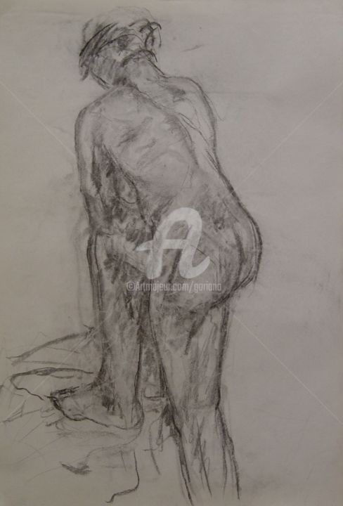 Drawing titled "sissy" by Bruno, Original Artwork, Charcoal