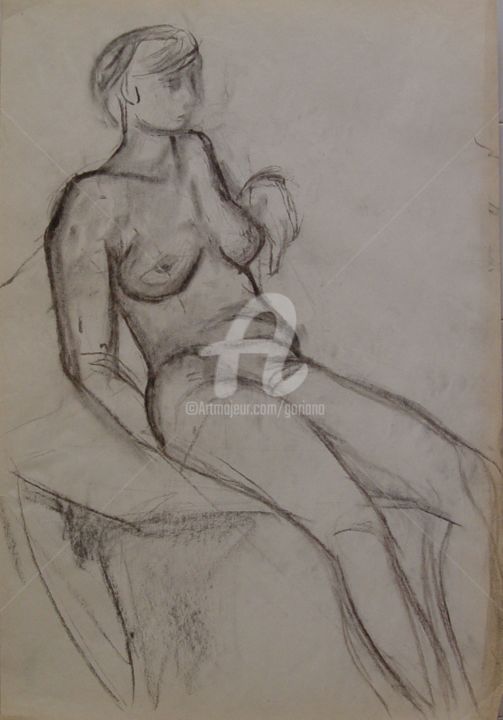 Drawing titled "sissy" by Bruno, Original Artwork, Charcoal