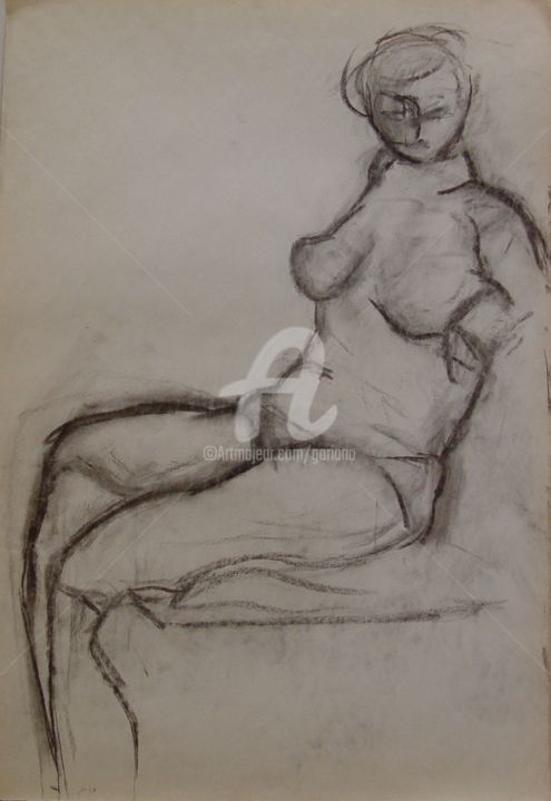 Drawing titled "sissy" by Bruno, Original Artwork, Charcoal