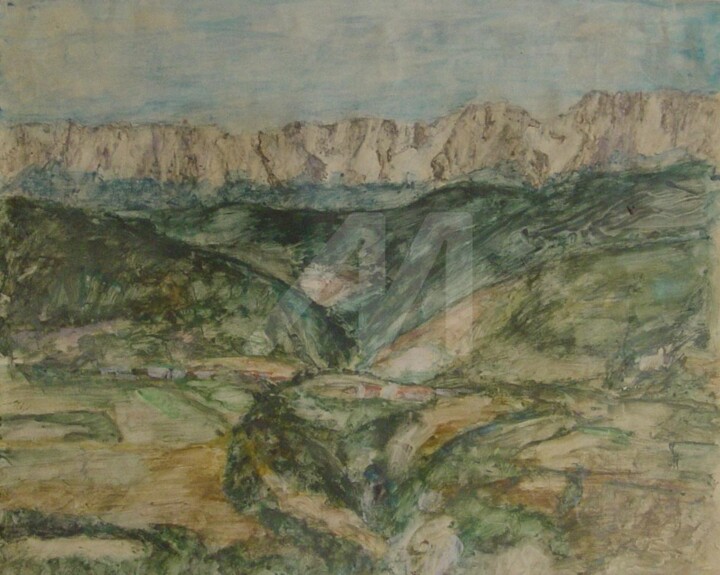 Drawing titled "monte surente d'aut…" by Bruno, Original Artwork, Other