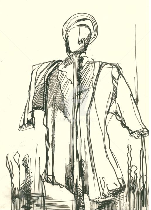 Disegno intitolato "spaventapasseri" da Bruno, Opera d'arte originale, Inchiostro