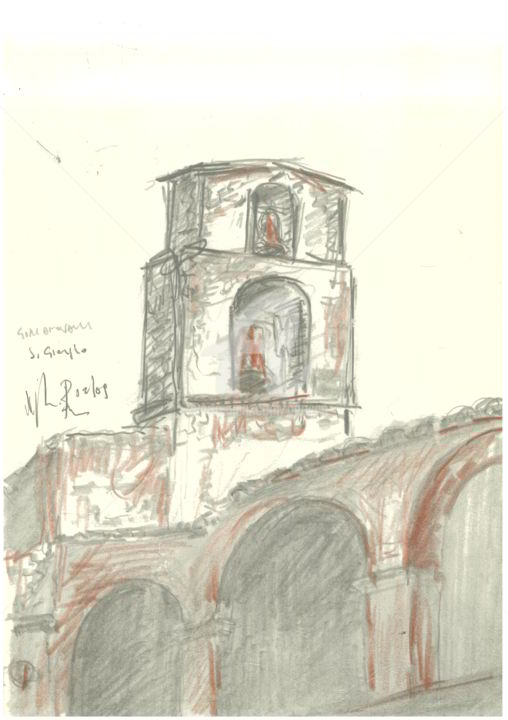 Rysunek zatytułowany „campanile-di-s-gior…” autorstwa Bruno, Oryginalna praca, Pastel