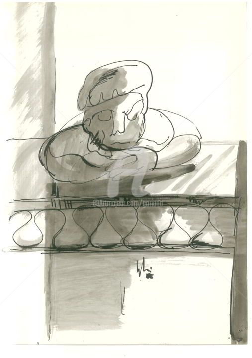 「piccolo-e-triste-ca…」というタイトルの描画 Brunoによって, オリジナルのアートワーク, インク