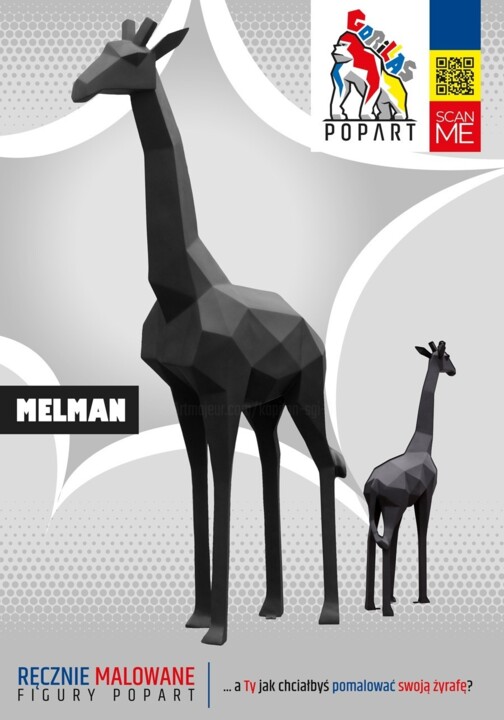 "Żyrafa figura" başlıklı Heykel Gorillaspopart tarafından, Orijinal sanat, Rezine