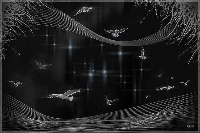 Цифровое искусство под названием "Ночь." - Goshanik, Подлинное произведение искусства