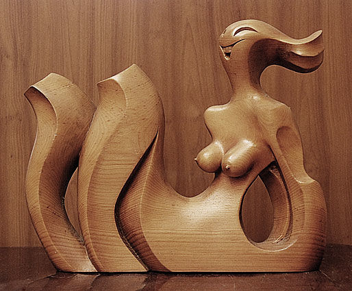 Скульптура под названием "Шеколадка." - Goshanik, Подлинное произведение искусства, Дерево