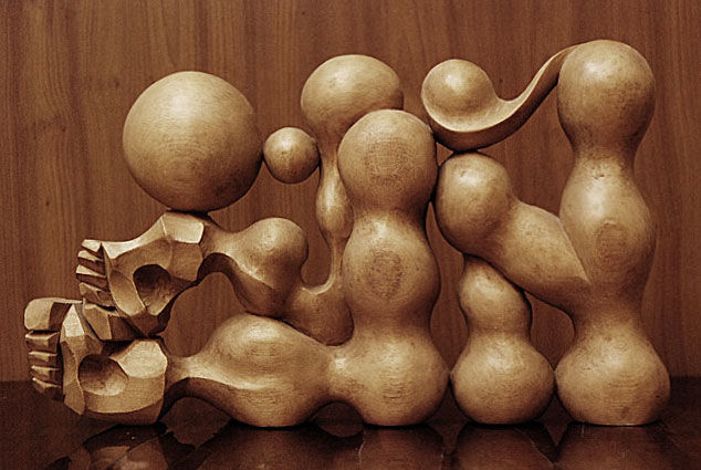 Sculpture titled "Голкипер." by Goshanik, Original Artwork, Wood