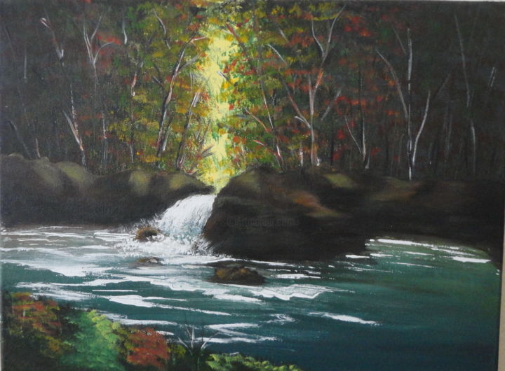 Painting titled "Little forest" by Malgorzata Kuraczyk, Original Artwork