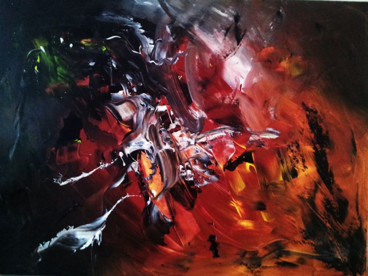 Painting titled "Cave" by Malgorzata Kuraczyk, Original Artwork, Acrylic
