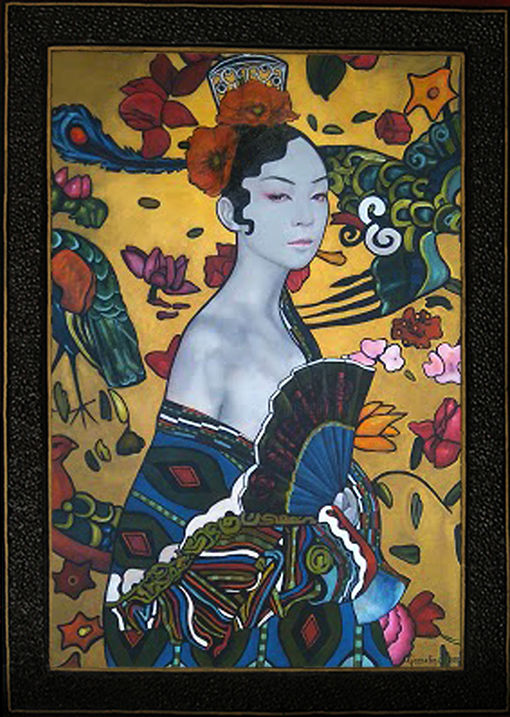 Peinture intitulée "L'Hyspano-Japonaise…" par Catherine Gosselin, Œuvre d'art originale, Huile