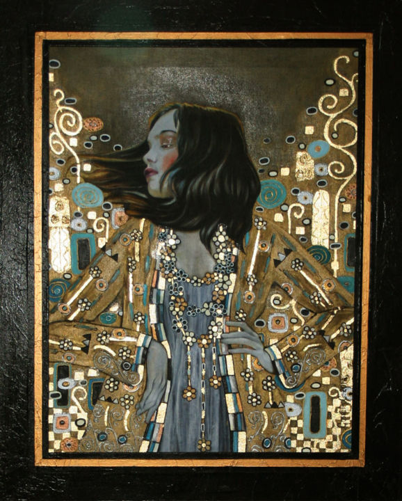 Peinture intitulée "la-femme-au-manteau…" par Catherine Gosselin, Œuvre d'art originale, Huile