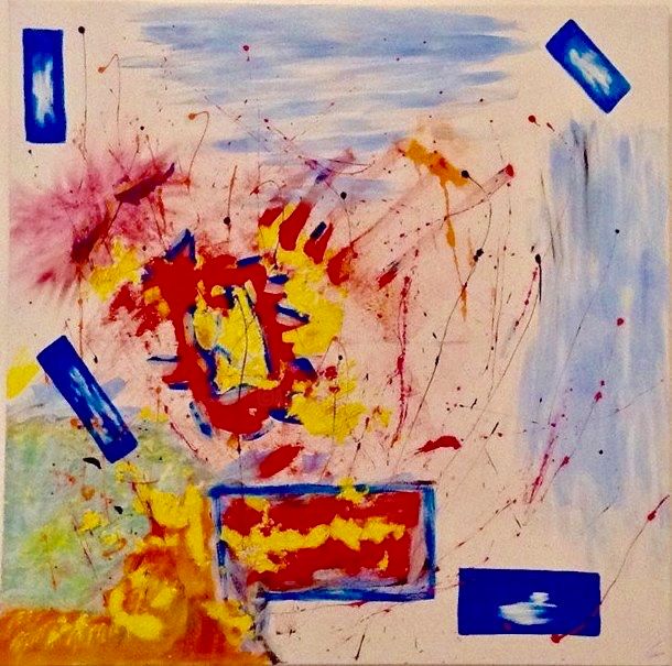 Painting titled "Explosion de couleu…" by Valérie Gosse, Original Artwork, Acrylic