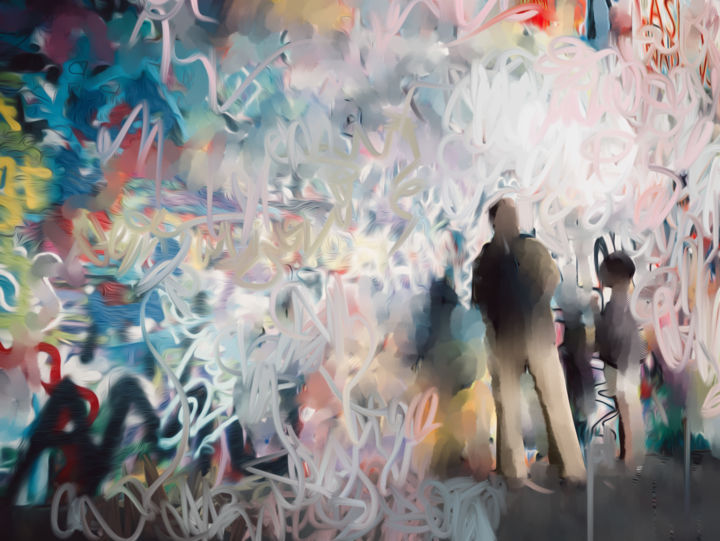 Arts numériques intitulée "street art wall" par Gotam Sen, Œuvre d'art originale, Peinture numérique