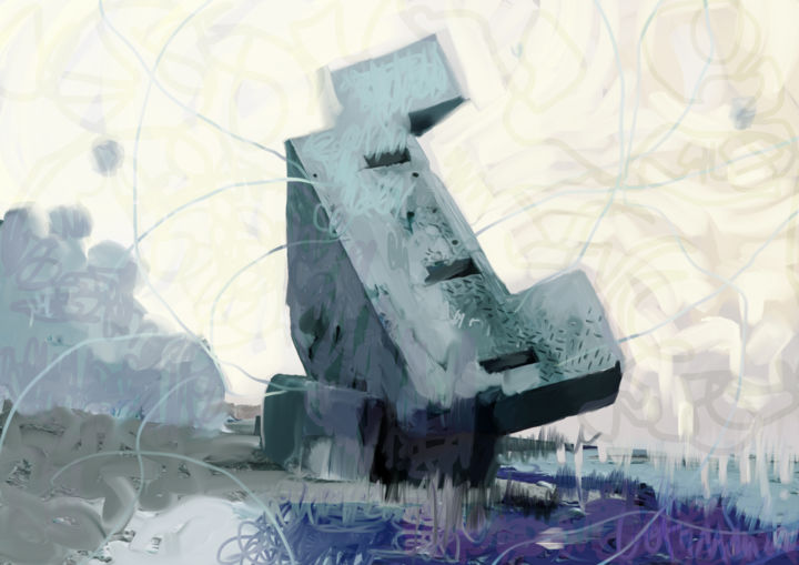 Цифровое искусство под названием "architecture surréa…" - Gotam Sen, Подлинное произведение искусства, 2D Цифровая Работа