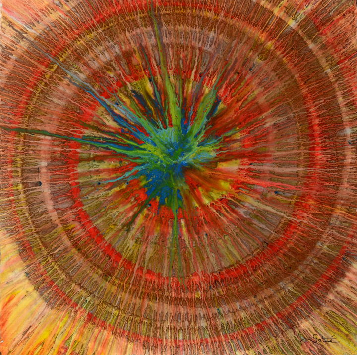Painting titled "Spirale" by Gotié, Original Artwork, Acrylic