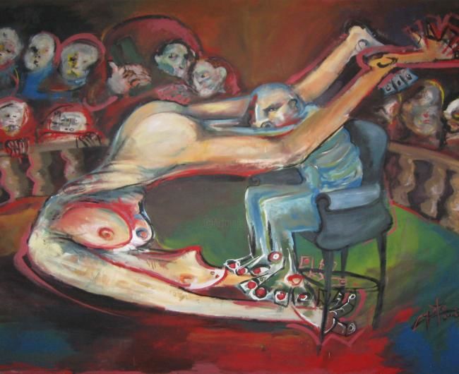 Pintura titulada "seres 4" por Goto, Obra de arte original, Oleo