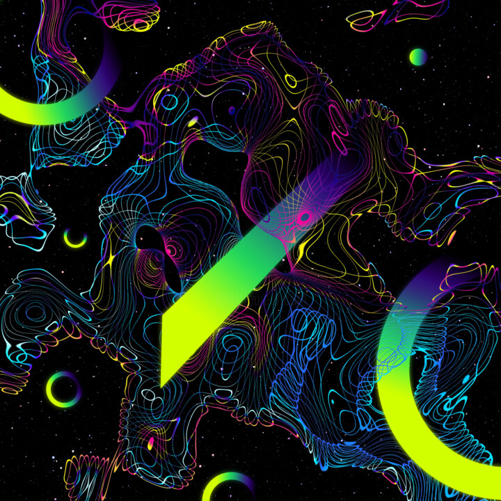 Digital Arts titled "The Knife of Cosmic…" by Gottlib Rozov-Severskiy, Original Artwork, 2D Digital Work