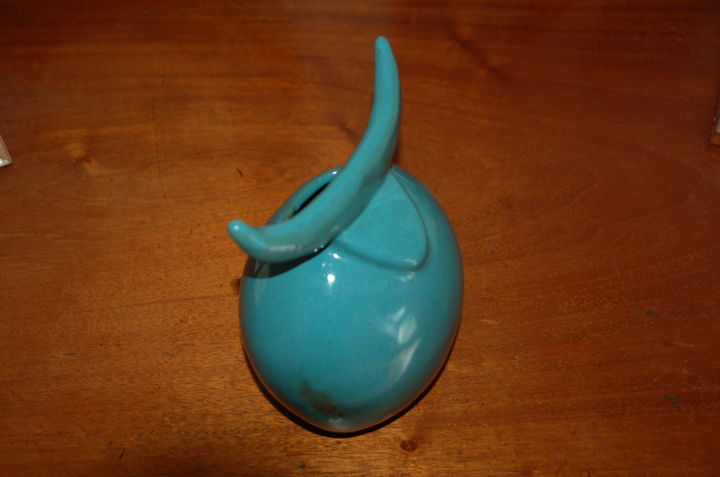 Sculpture intitulée "Vase émaillé bleu a…" par Pag, Œuvre d'art originale, Autre