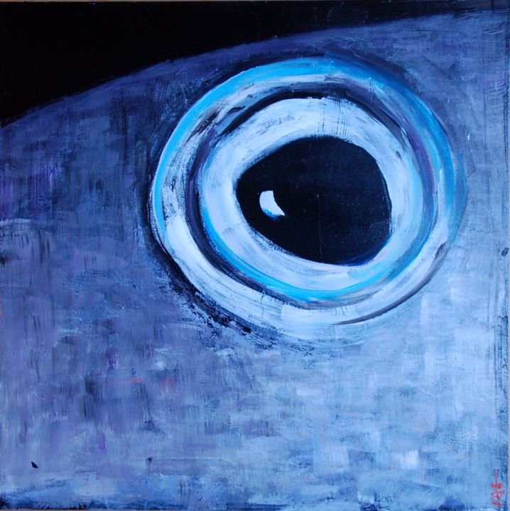 Painting titled "82 - Fish Eye" by Pag, Original Artwork, Oil