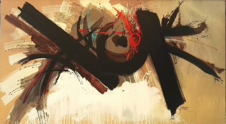 Peinture intitulée "Satisfaction" par Omar Gourane, Œuvre d'art originale, Acrylique